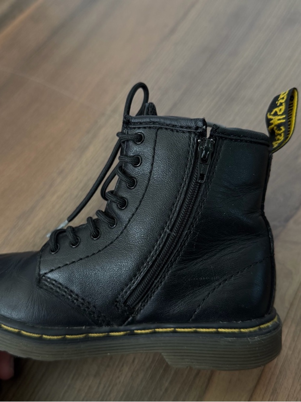Dr. Martens Youth Brooklee Black High Top Lace & Zip Leather Boots Size 10c - Picture 8 of 9
